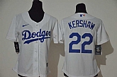 Women Dodgers 22 Clayton Kershaw White 2020 Nike Cool Base Jersey,baseball caps,new era cap wholesale,wholesale hats